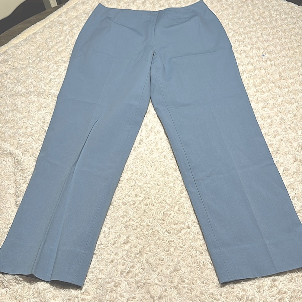 Lafayette 148 light blue ankle crops with sides slit